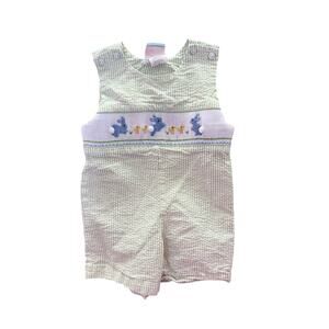 Southern sunshine 100% cotton baby romper jumper one piece smocked gingham 9 Mon
